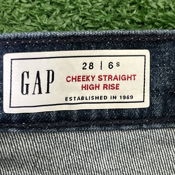Deadstock NWT Gap Cheeky Straight High Rise Jeans Womens Blue Denim Button Fly - Picture 4 of 6